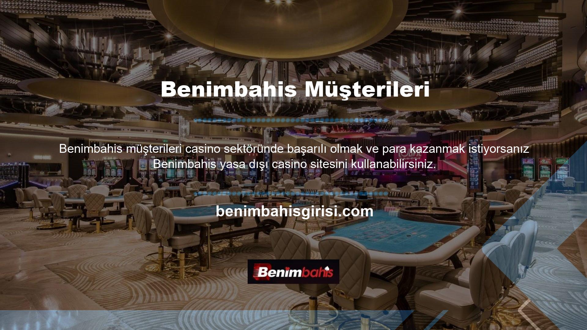 Benimbahis müşterilerini tanıtıyor Ayrıca Benimbahis bahis sitesi, oyunculara slot ve blackjack oyunları gibi oyunların keyfini çıkarabilecekleri çeşitli casino oyun seçenekleri sunuyor